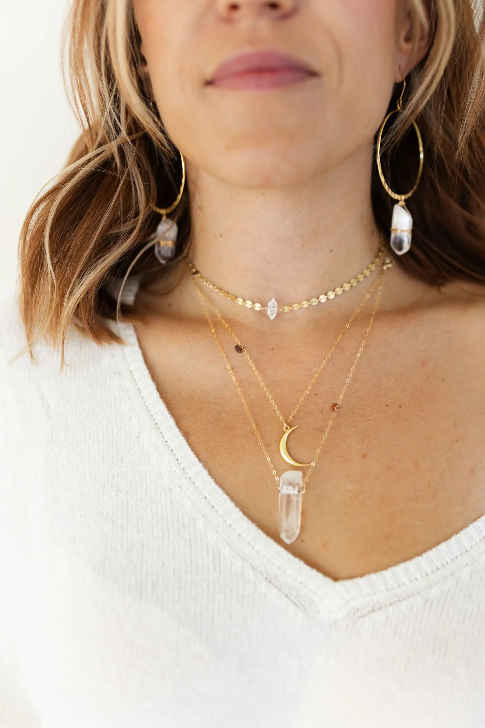 Powerful Goddess Layering Gold Necklace Set