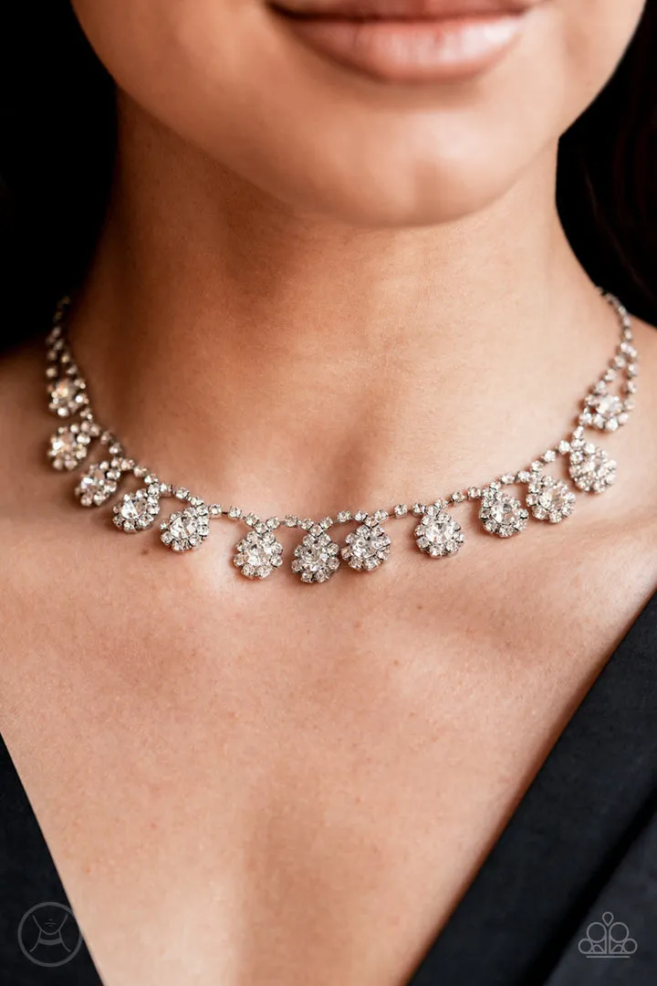 Princess Prominence White Paparazzi Choker Necklace