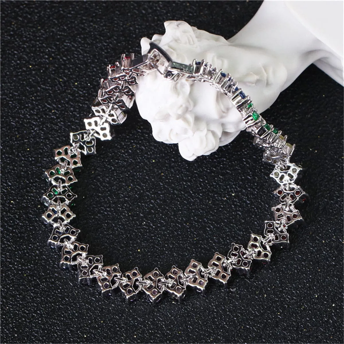 Purple & Blue Multicolor Cubic Zirconia Bracelet
