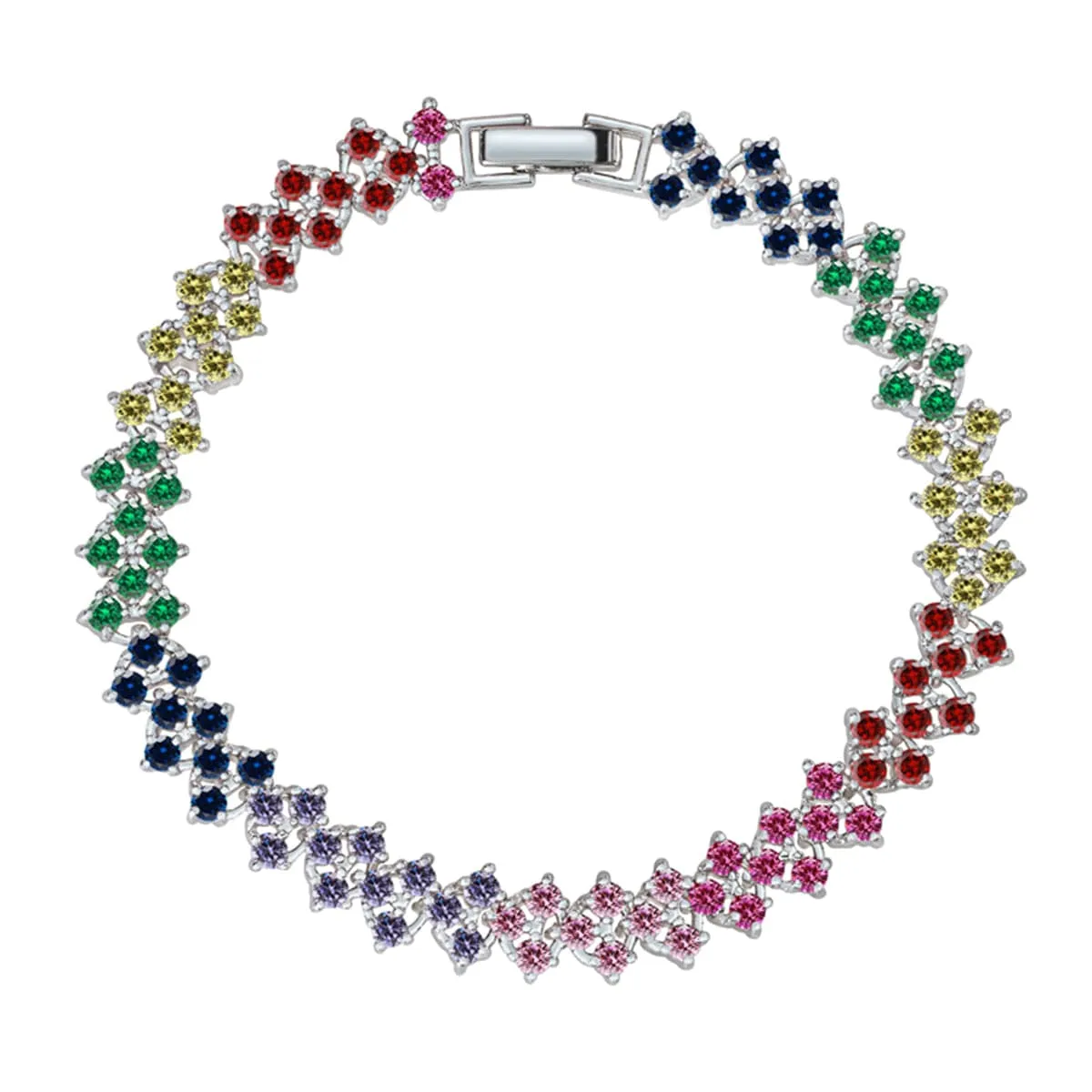 Purple & Blue Multicolor Cubic Zirconia Bracelet