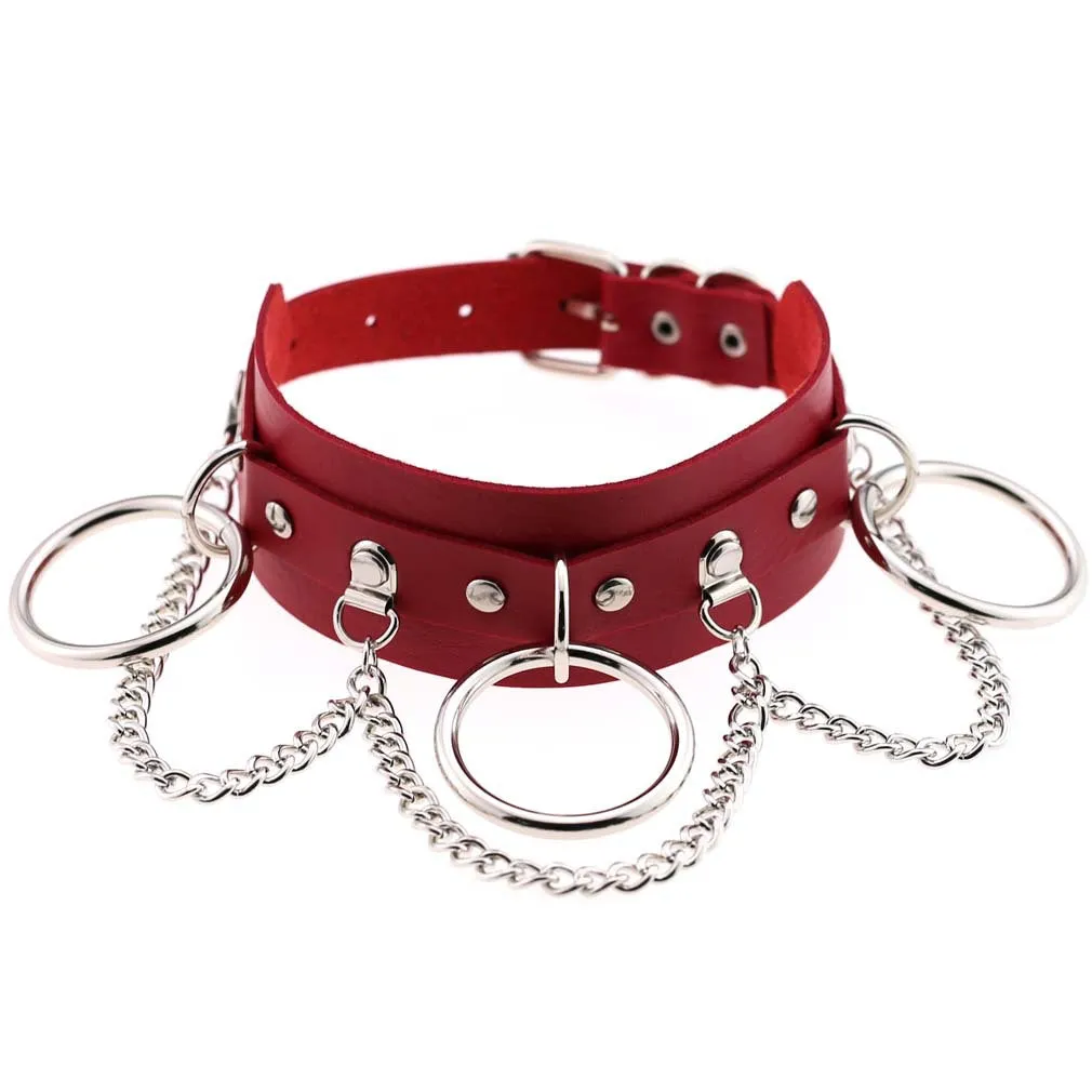 "BLACK/RED PUNK CHAIN" CHOKER Y021602