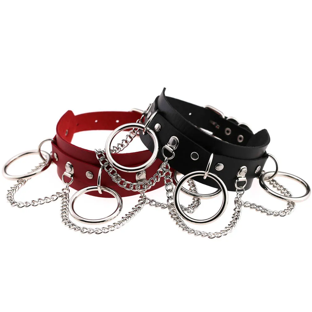 "BLACK/RED PUNK CHAIN" CHOKER Y021602