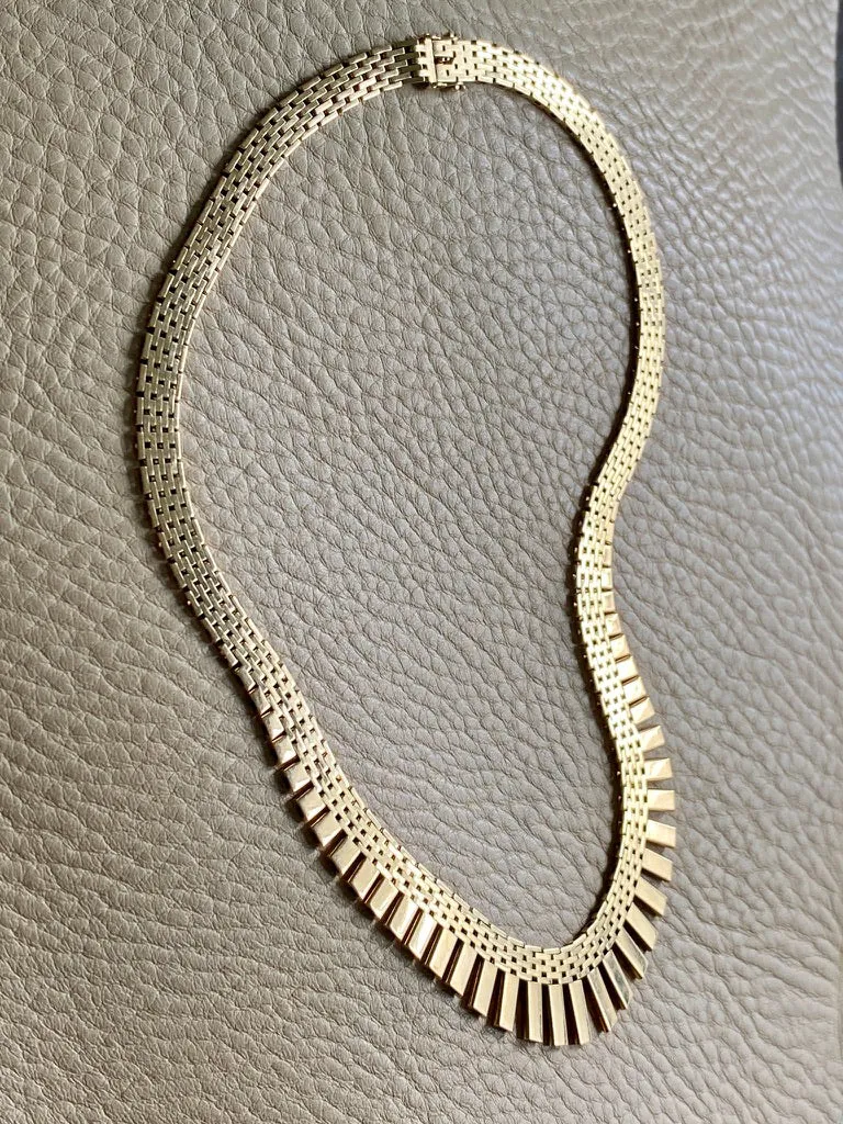 RADIANT! 14k Gold Cleopatra Link Necklace - Vintage Danish - 17 inch length