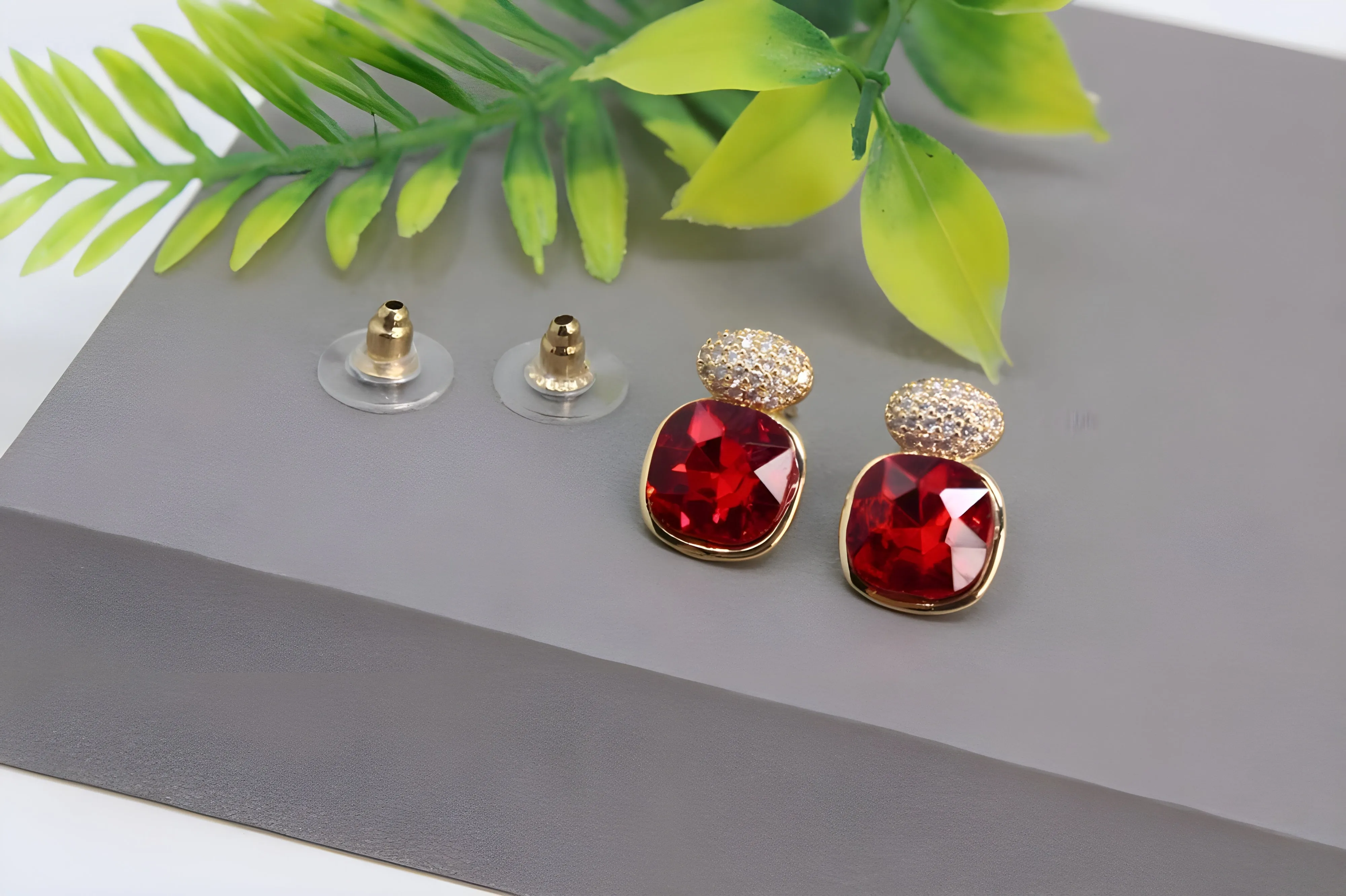 Radiant Ruby Cascade Earrings