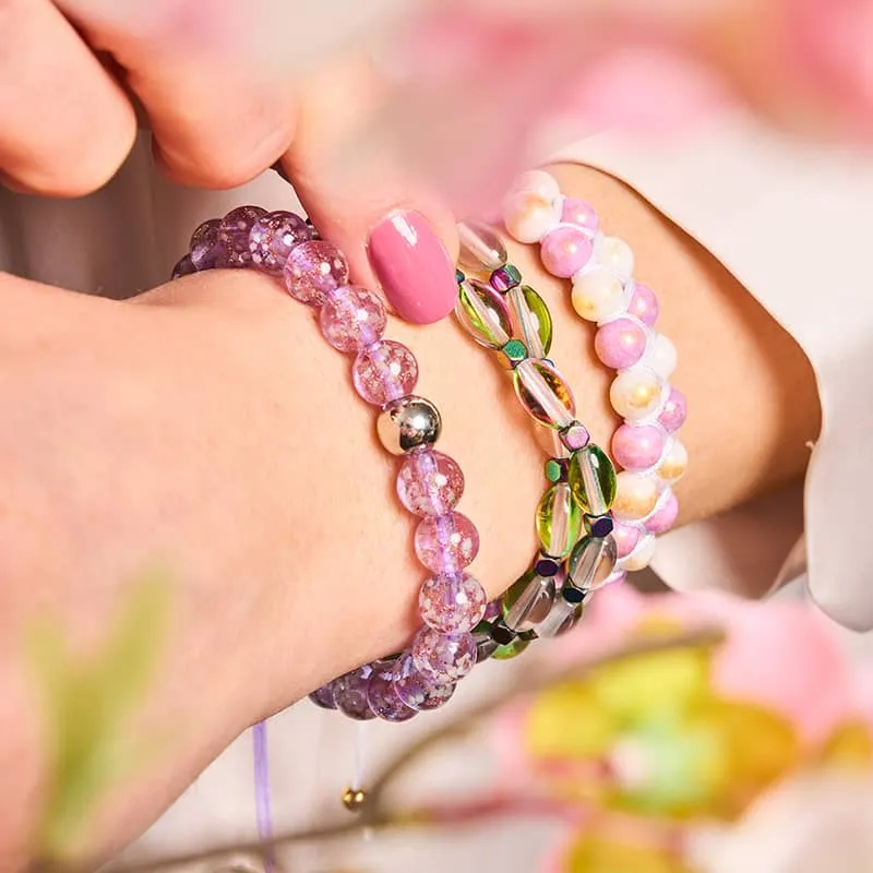 Rainbow Andromeda x Hematite | Galaxy Glass Orbit Bracelet