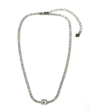 Raven Tennis Choker With Single Round Stone