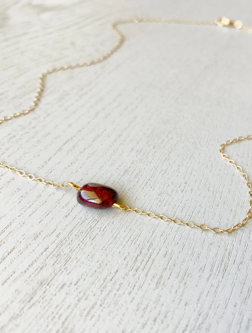 Raw Garnet Necklace