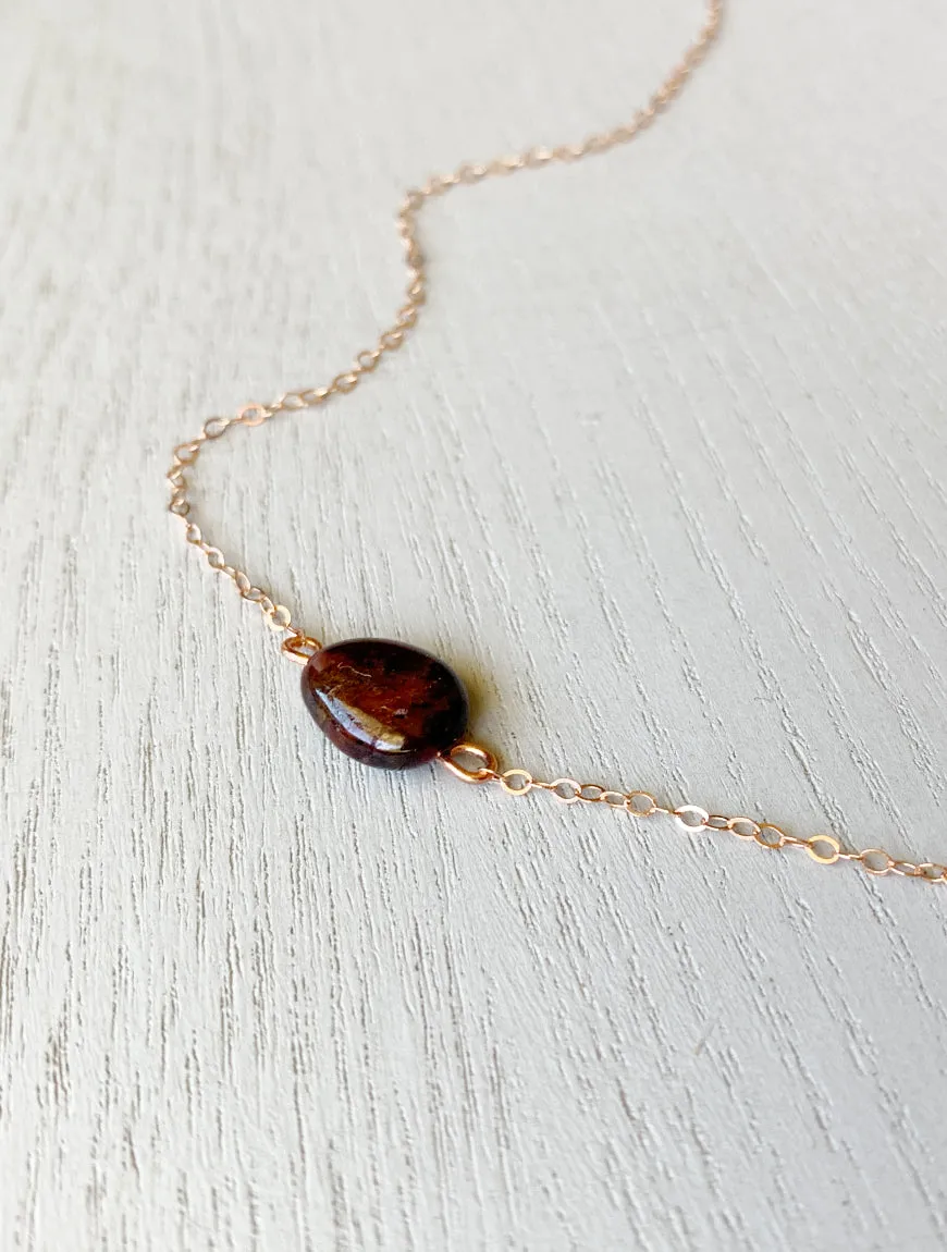 Raw Garnet Necklace