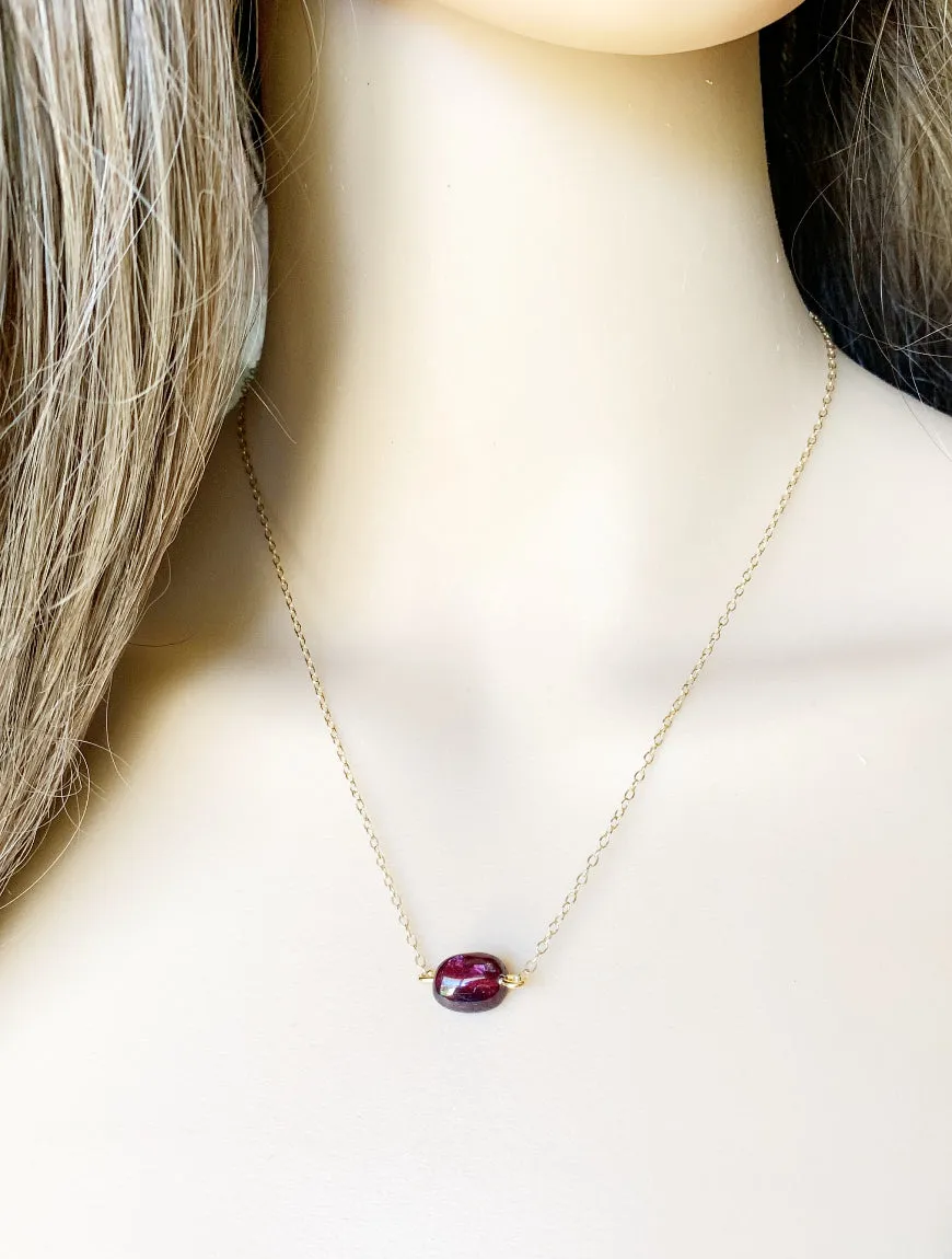 Raw Garnet Necklace