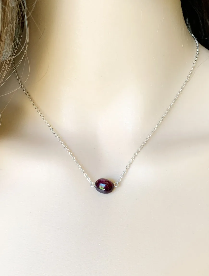 Raw Garnet Necklace