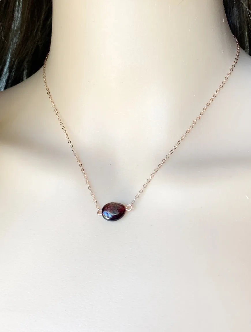 Raw Garnet Necklace