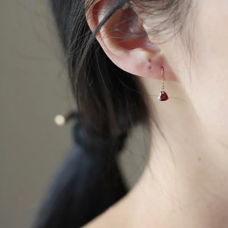 Red Heart Drop Earrings