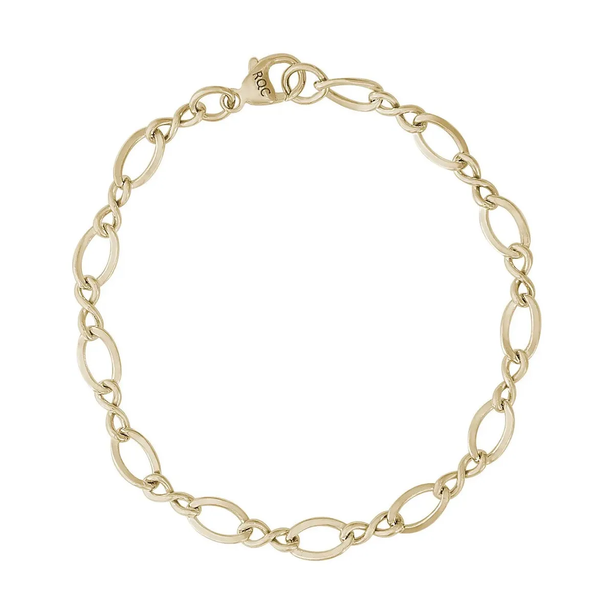 Rembrandt Charms Sterling Silver Rhodium or Gold Plated Infinity Link Charm Bracelet