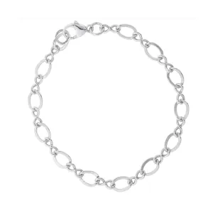 Rembrandt Charms Sterling Silver Rhodium or Gold Plated Infinity Link Charm Bracelet
