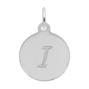 Rembrandt Charms Sterling Silver Rhodium or Gold Plated Initial I Disc Charm Pendant
