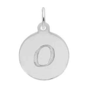 Rembrandt Charms Sterling Silver Rhodium or Gold Plated Initial O Disc Charm Pendant