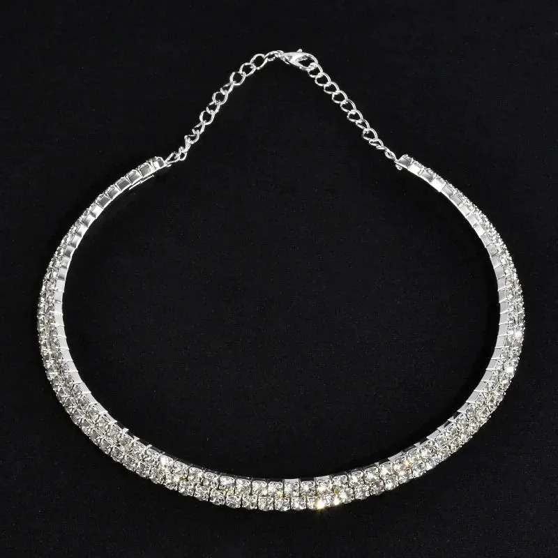 Rhinestone Choker Necklaces Torques Collar Women Statement Jewelry Girl Imitation Pearls Necklace