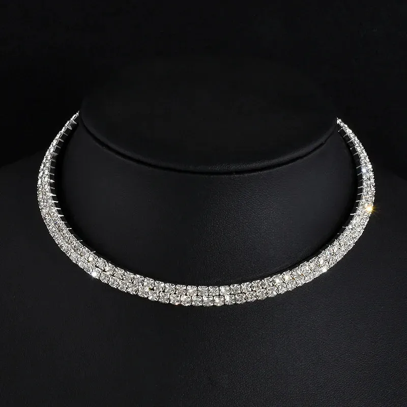 Rhinestone Choker Necklaces Torques Collar Women Statement Jewelry Girl Imitation Pearls Necklace