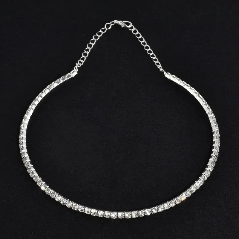 Rhinestone Choker Necklaces Torques Collar Women Statement Jewelry Girl Imitation Pearls Necklace
