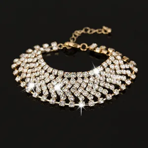 Rhinestone Gold and Silver Plated Women Crystal Bracelet