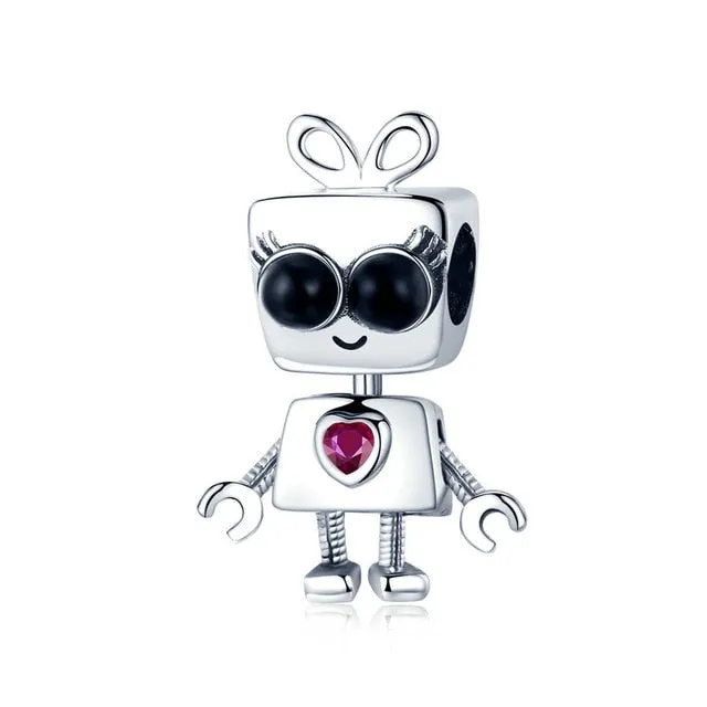 Robot Girls Boys Charm