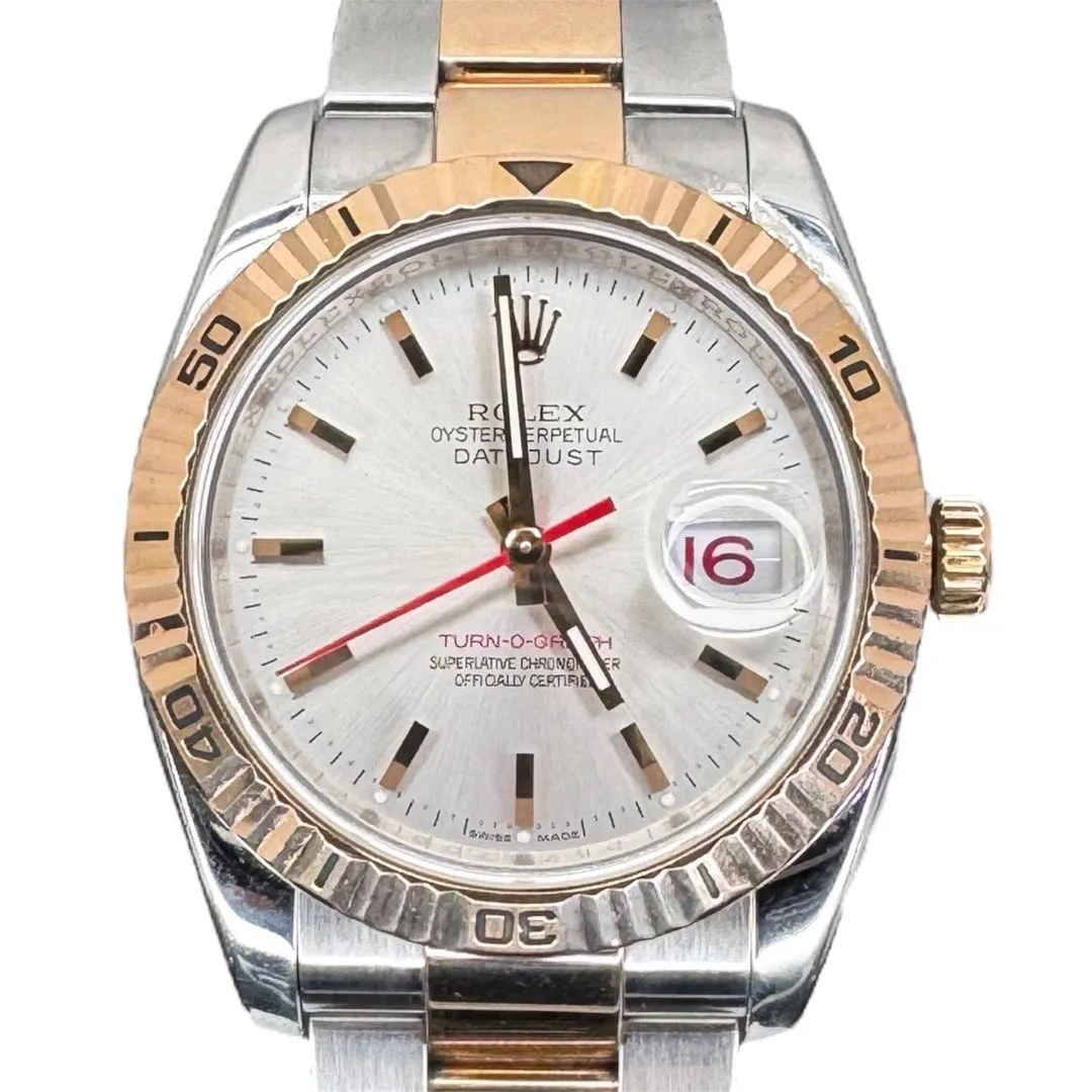 Rolex 116261 Turn O Graph Half Gold (Rose Gold) Automatic Watch, 36mm