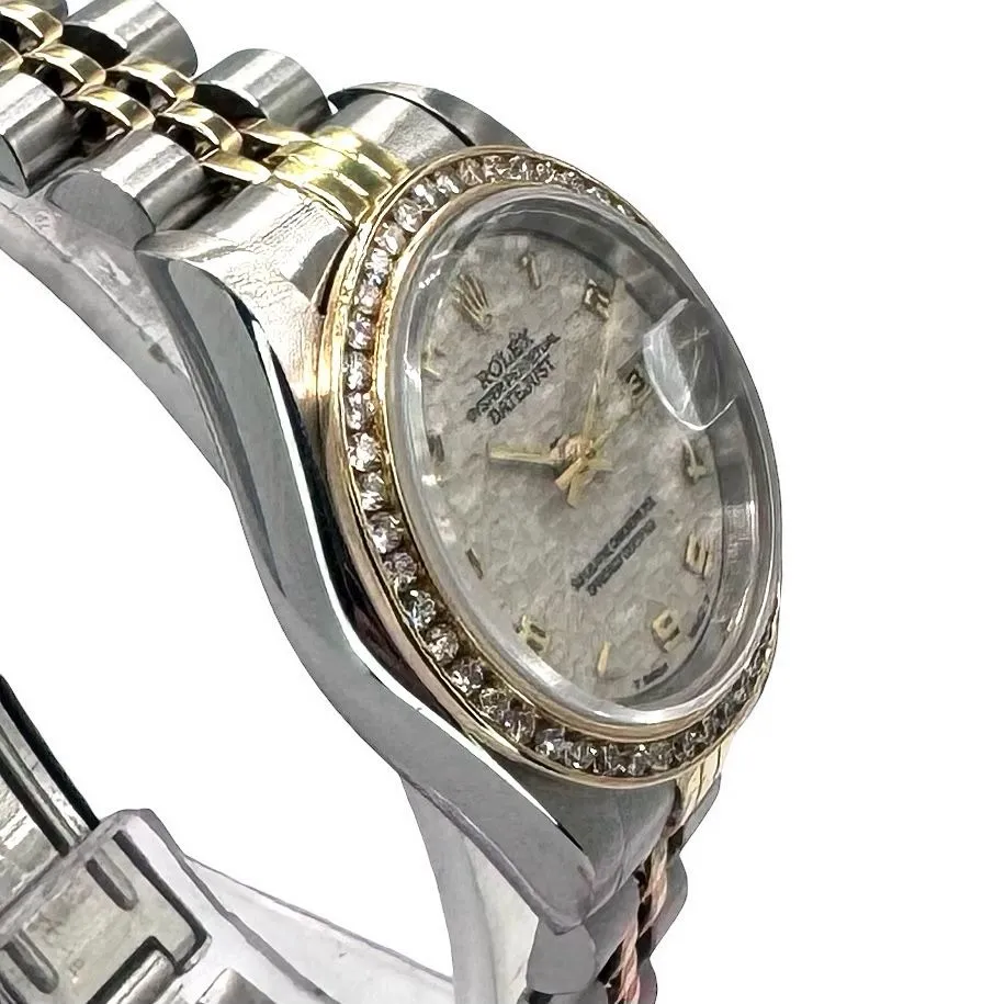 Rolex 69173 Datejust Half Gold, Diamond Bezel Watch, 26mm