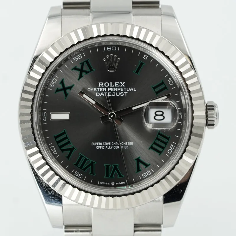 Rolex Datejust 126334 41mm Wimbledon Dial Fluted Bezel 2023 Card only