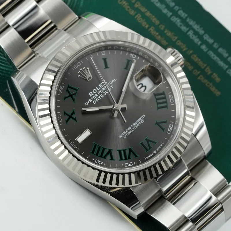 Rolex Datejust 126334 41mm Wimbledon Dial Fluted Bezel 2023 Card only