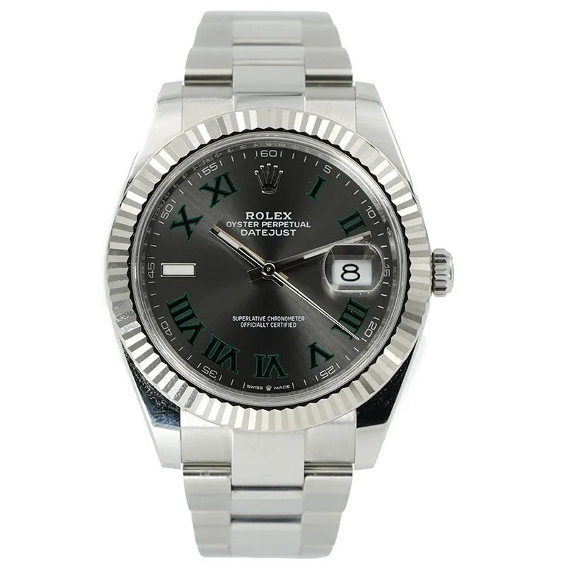 Rolex Datejust 126334 41mm Wimbledon Dial Fluted Bezel 2023 Card only