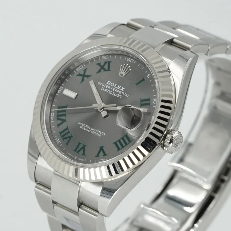 Rolex Datejust 126334 41mm Wimbledon Dial Fluted Bezel 2023 Card only