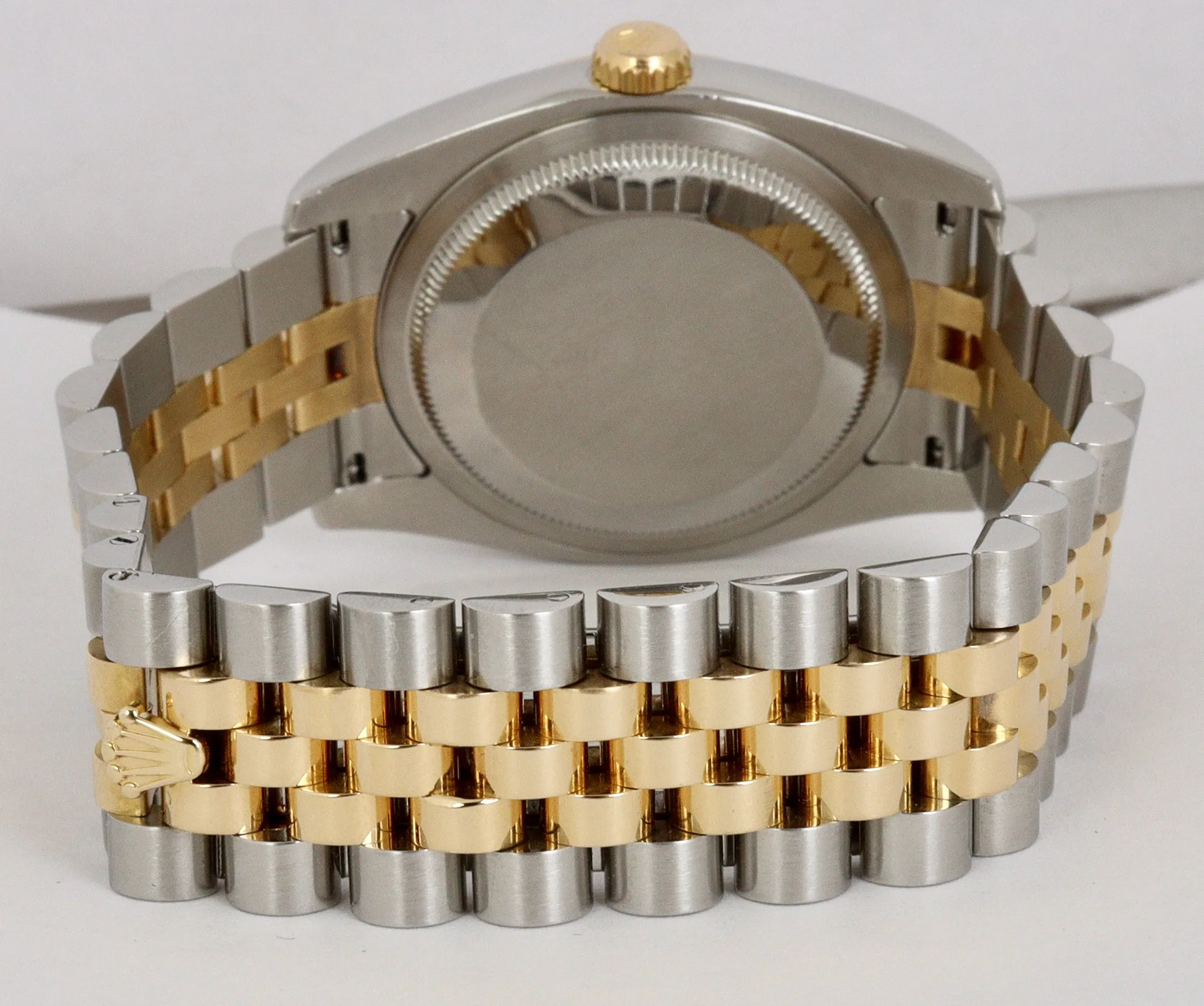 Rolex DateJust 36mm Ivory Pyramid Roman 116233 Two-Tone 18K Gold Stainless Watch