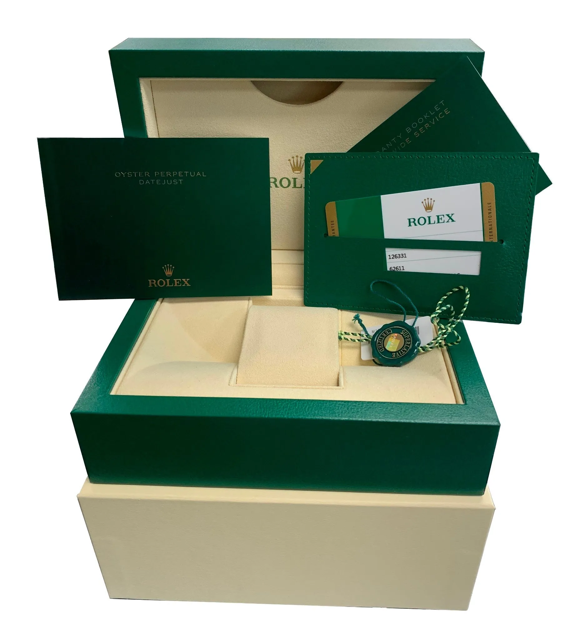 Rolex DateJust 41 126331 WIMBLEDON Gray Everose Gold 18K Two Tone Watch CARD