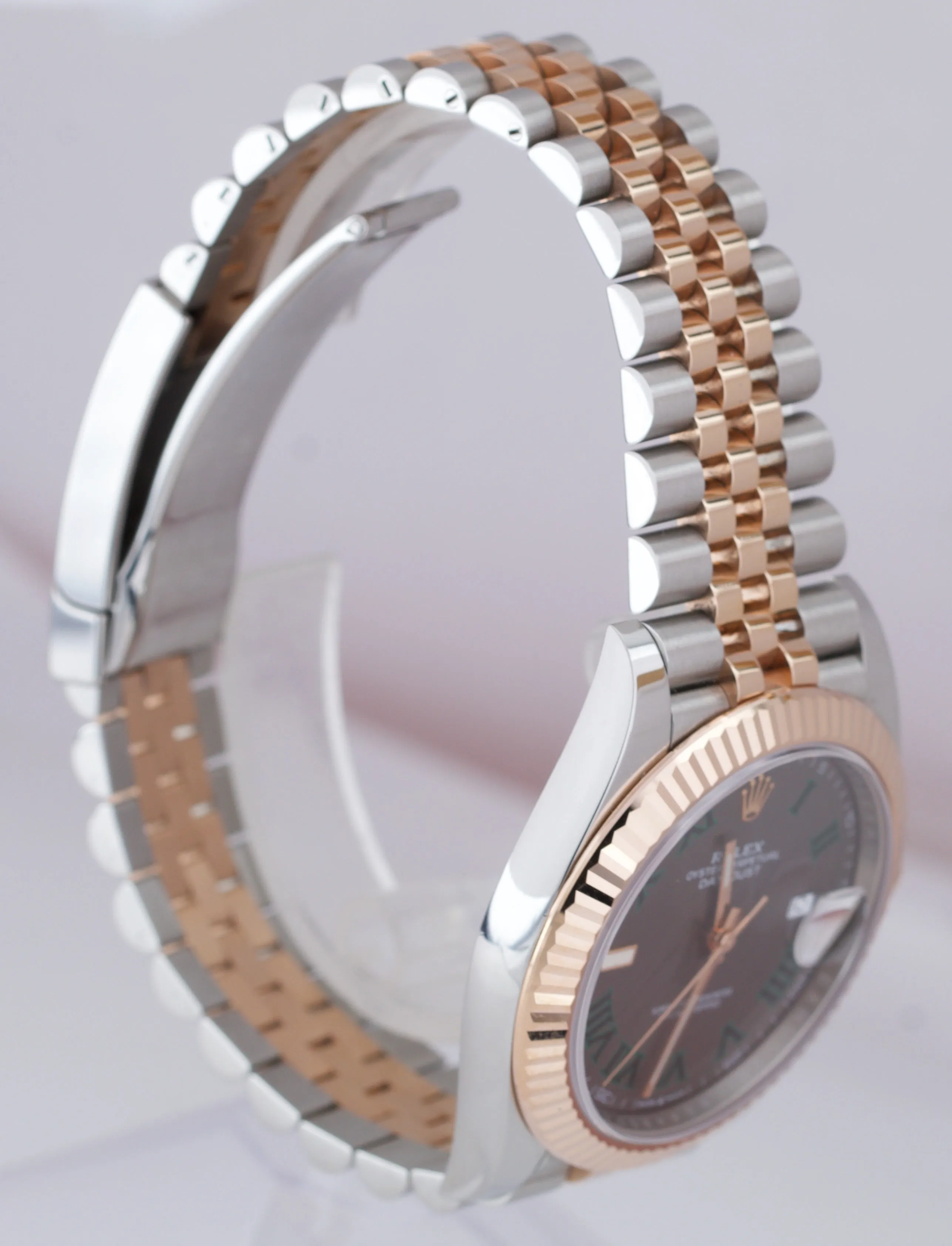 Rolex DateJust 41 126331 WIMBLEDON Gray Everose Gold 18K Two Tone Watch CARD