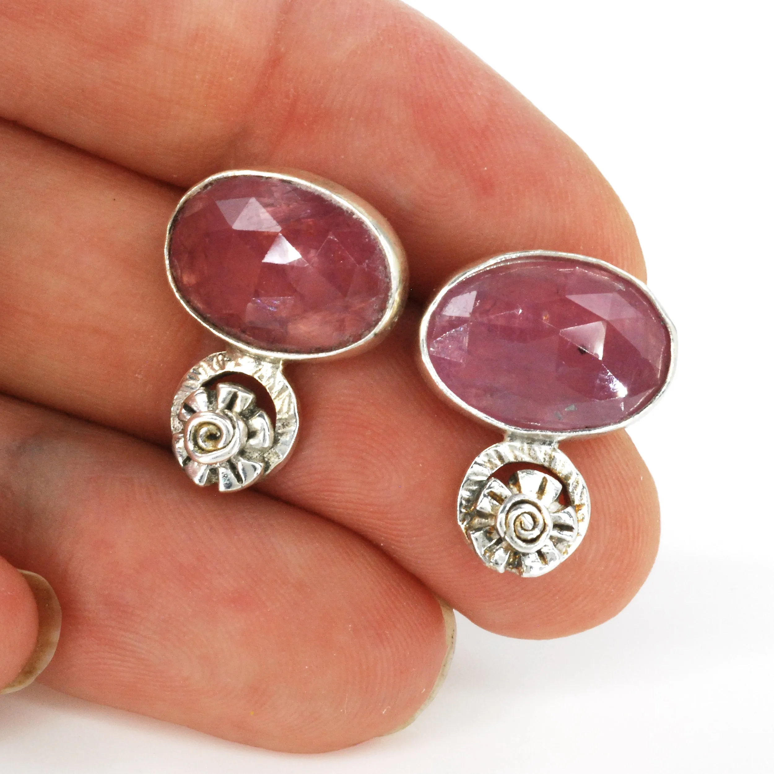 Rose Sapphire Earrings