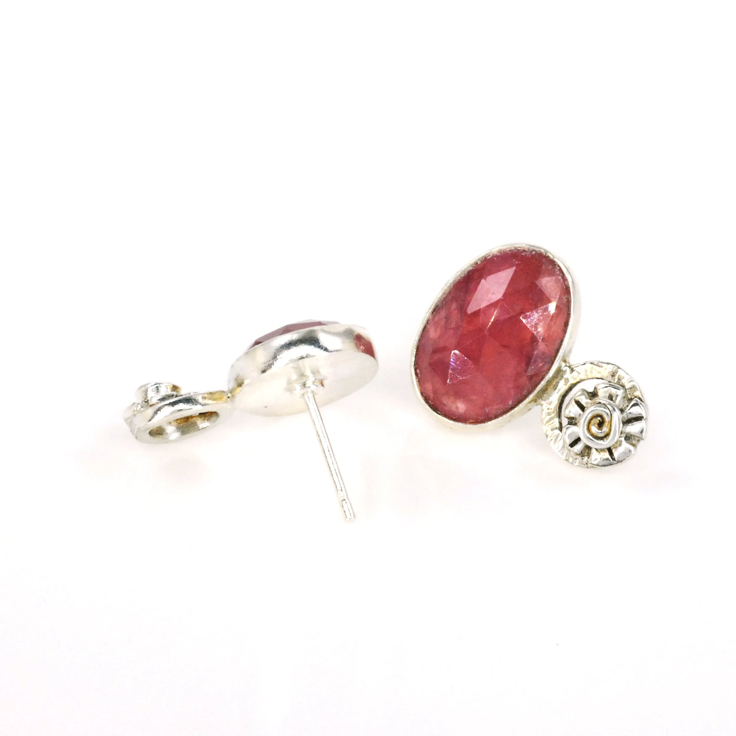 Rose Sapphire Earrings
