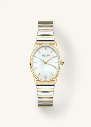 ROSEFIELD Oval Mop Duotone Watch - Silver/Gold