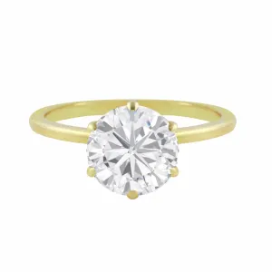 Round Diamond Six Prong Solitaire Engagement Ring Setting