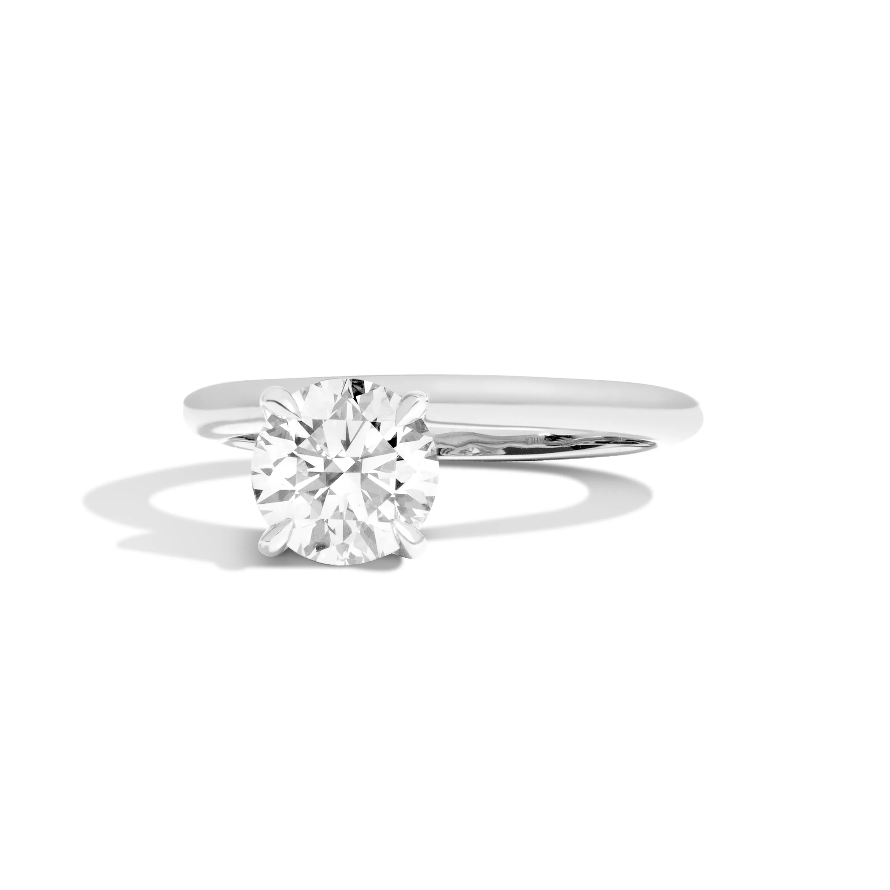 Round Thin Side Set Rivet Engagement Ring