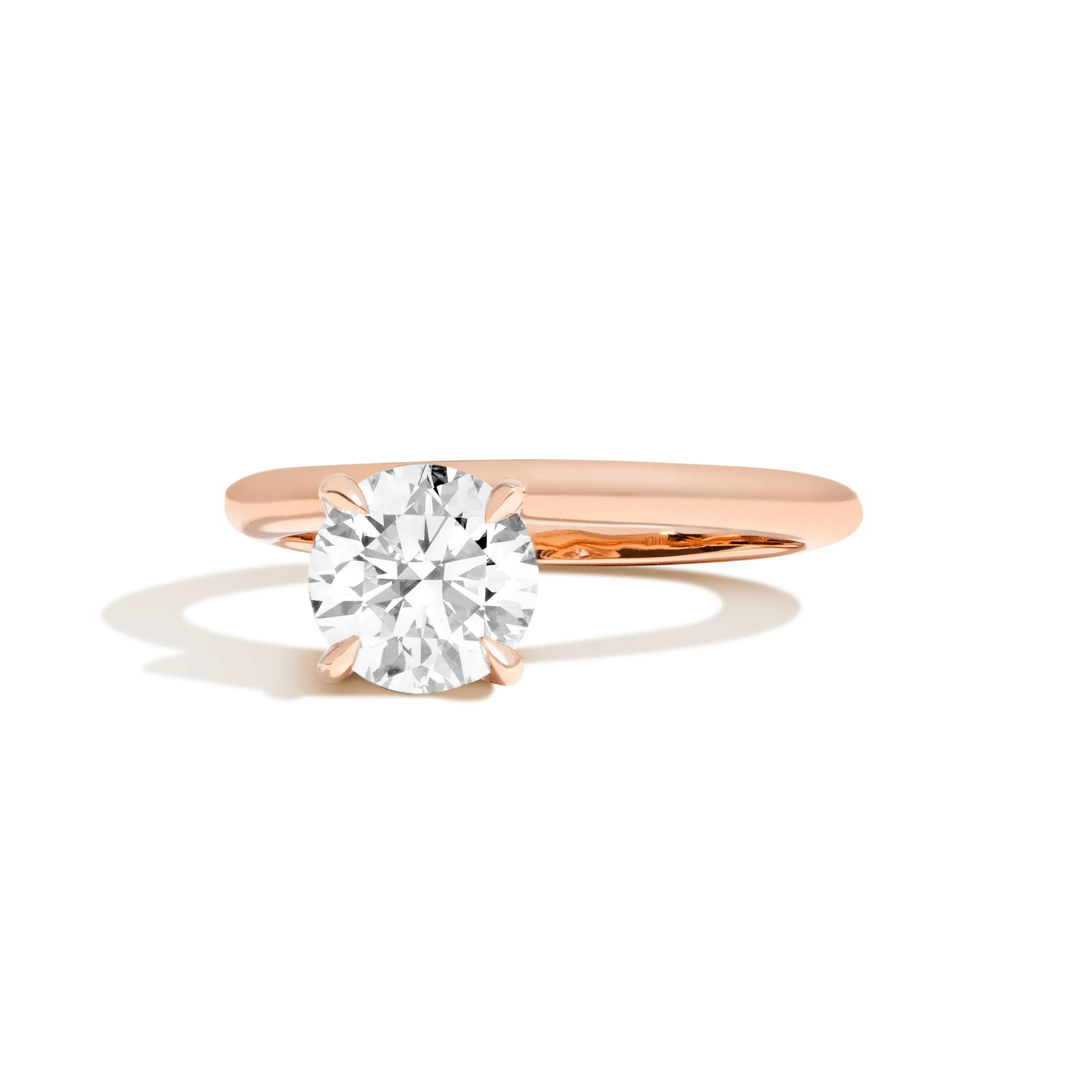 Round Thin Side Set Rivet Engagement Ring