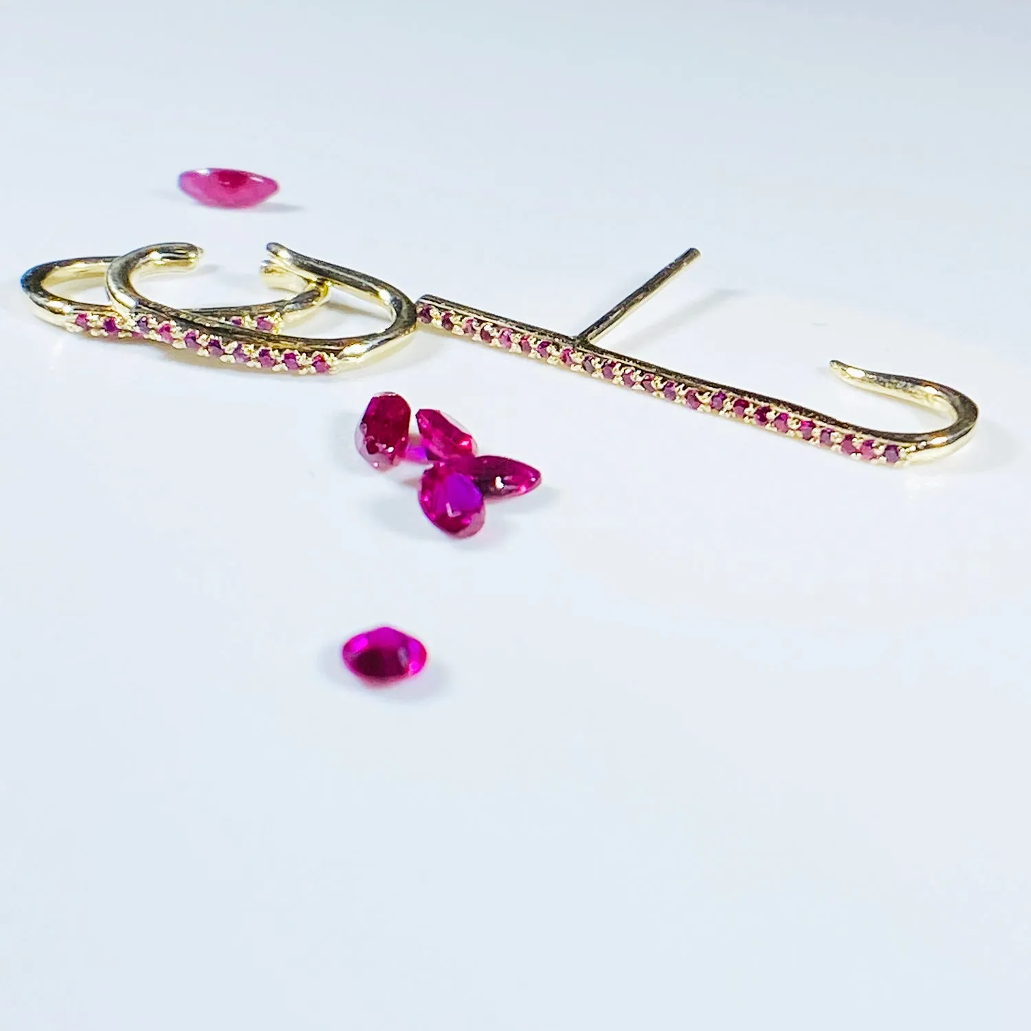 Ruby Crusader Earlobe Line Cuff
