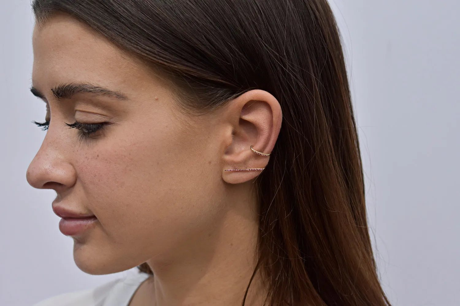 Ruby Crusader Earlobe Line Cuff