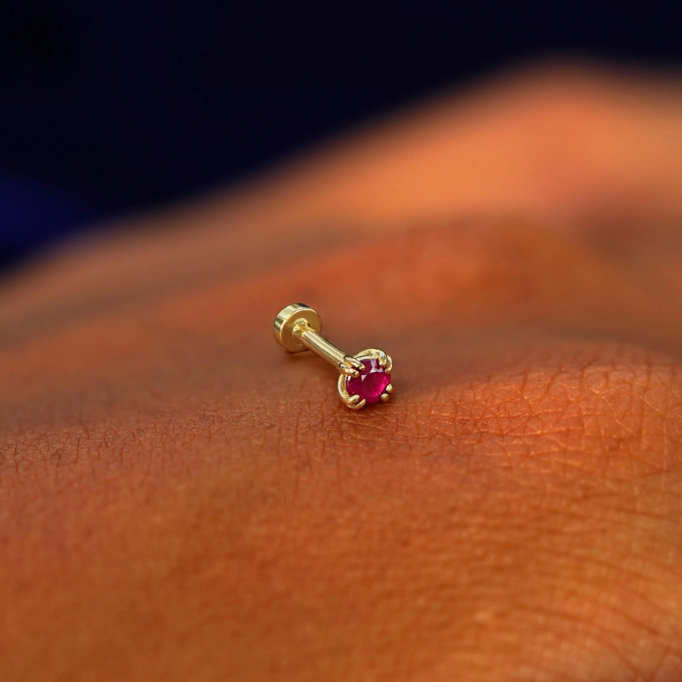 Ruby Flatback Piercing