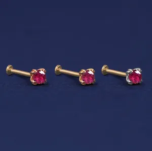 Ruby Flatback Piercing