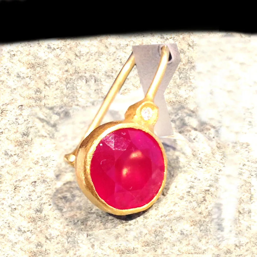 Ruby Gem Candy Earrings: 24K