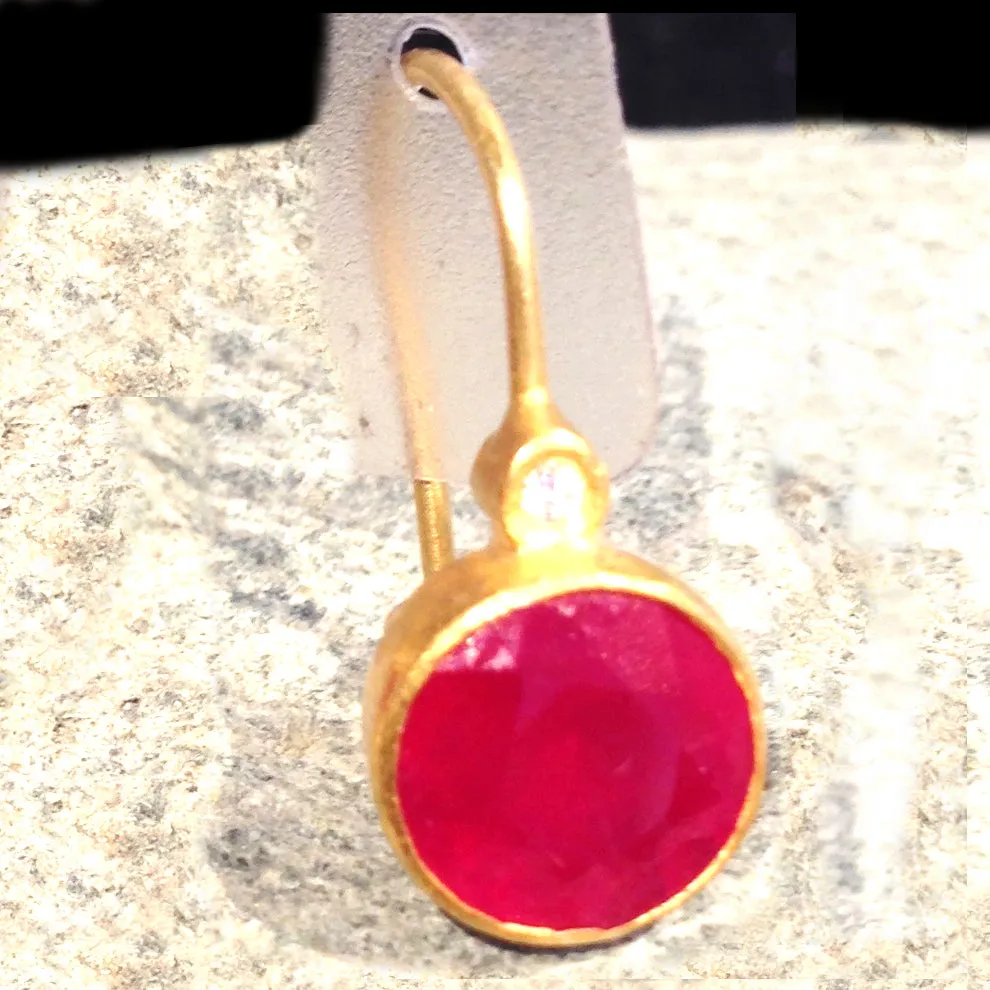 Ruby Gem Candy Earrings: 24K