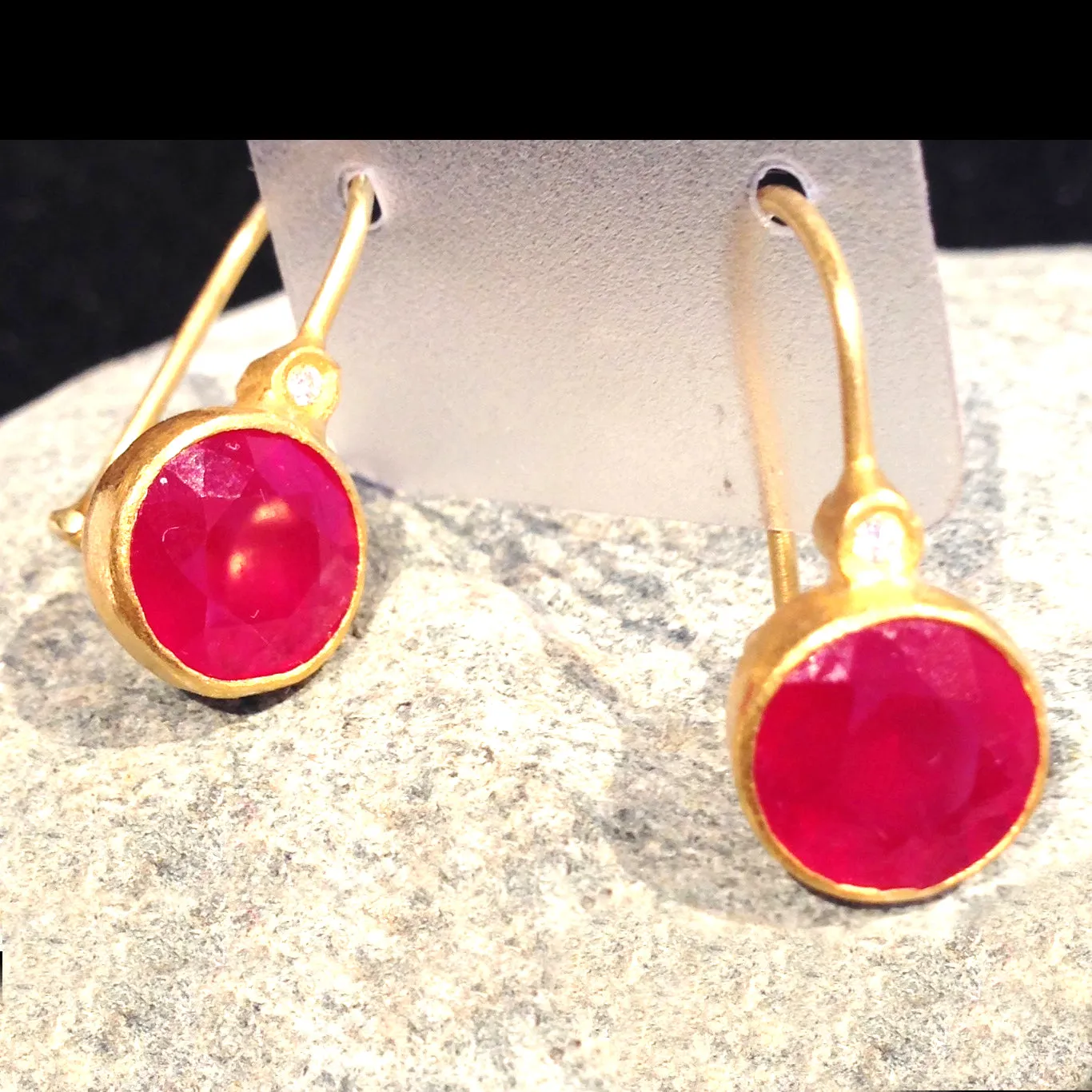 Ruby Gem Candy Earrings: 24K