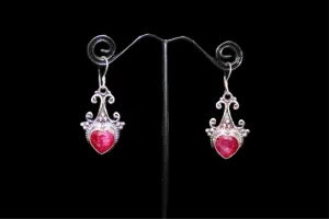 Ruby Heart Earrings
