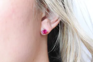 Ruby Round Earrings
