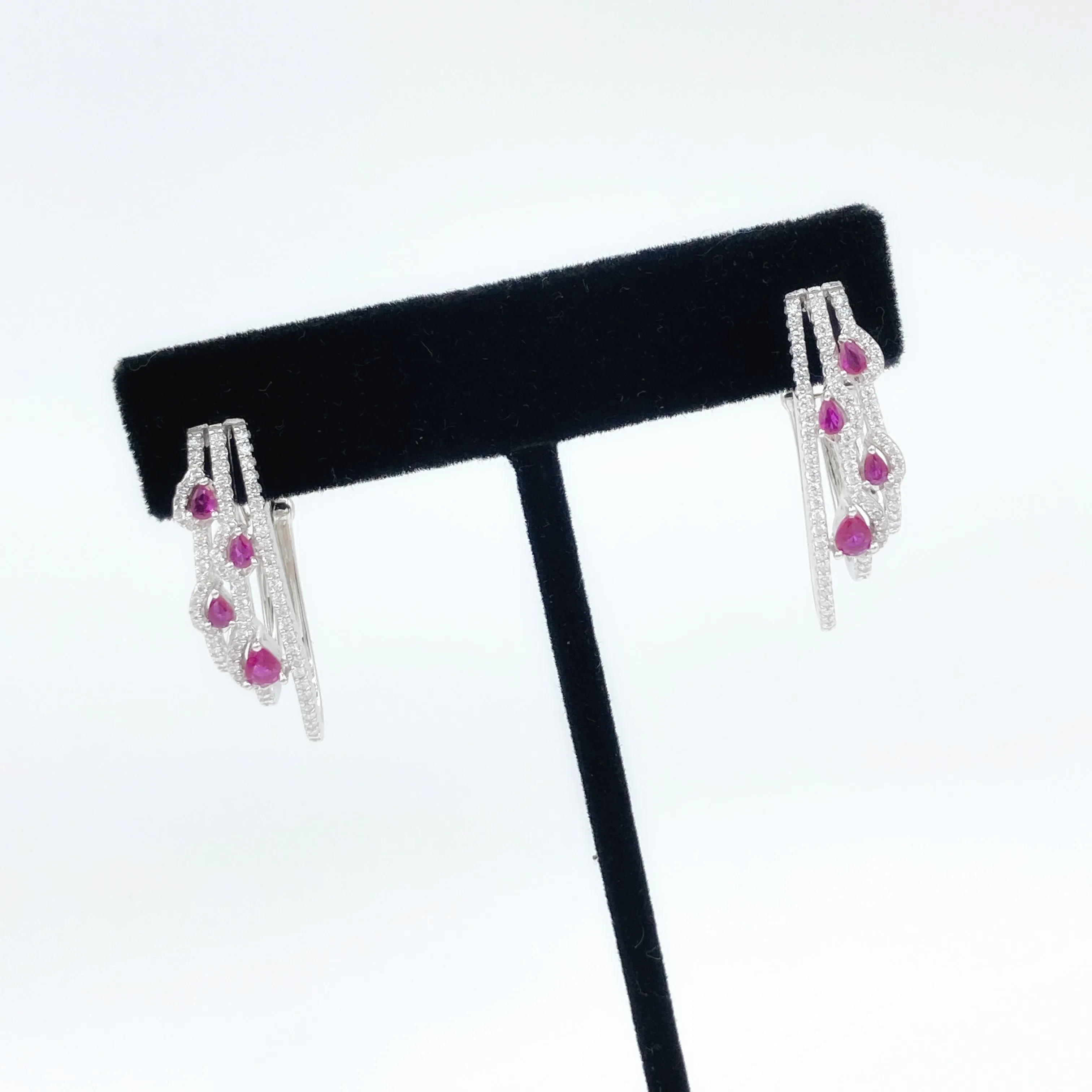 Ruby Triple Hoop Earrings
